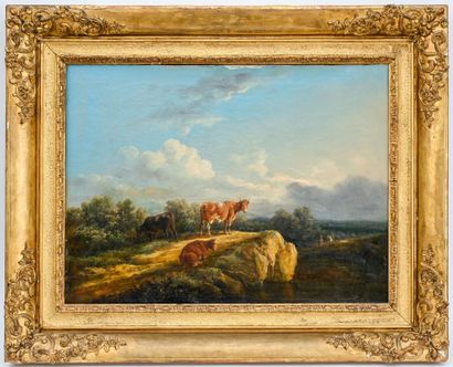 Attributed to Henry MILBOURNE
Pastoral scene
Oil...