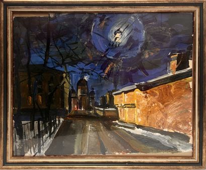 20th CENTURY RUSSIAN SCHOOL
Night Street
Oil...