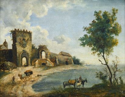 18th century FRENCH SCHOOL
Animated landscape...
