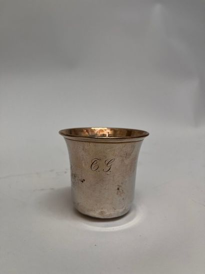 Silver set including: a coaster, a saucer,...