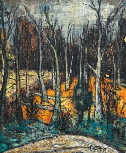 H.NATEZ
Sous-bois, Bellevue à Toulouse, 1957
Oil...