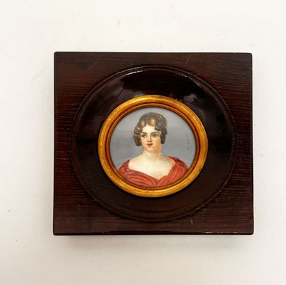 Set of five 19th-century miniatures, some...