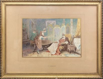 Gabriel BERINGUIER (1842-1913)
Interior
Watercolor,...