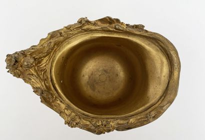Small ewer in chased and gilded bronze with...