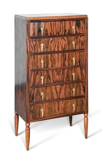 Rosewood veneered chiffonier opening with...