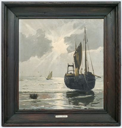 Pierre GODAR (20th)
Fishing boats
Oil on...