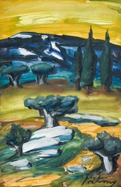 Franz PRIKING ( 1929-1979) 
Landscape 
Watercolor...