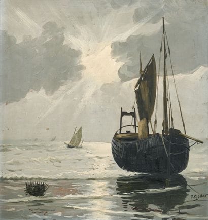 Pierre GODAR (20th)
Fishing boats
Oil on...