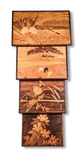 Emile GALLE (1846 - 1904)
Suite of four nesting...