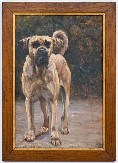 René HERISSON (1857-1940)
Dog
Oil on panel...