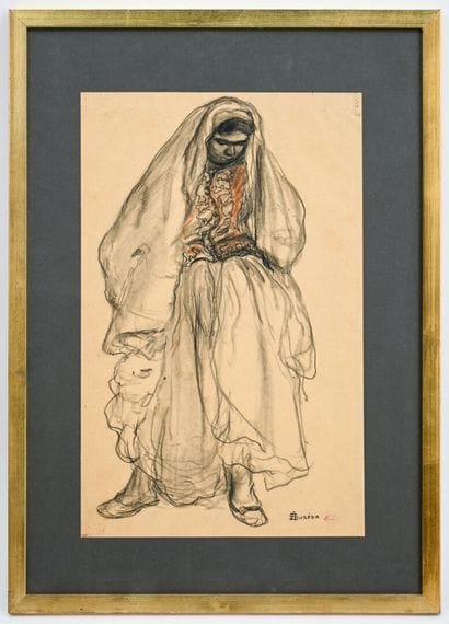 André SURÉDA (1872-1930)
Mauresque d'Alger
Fusain...