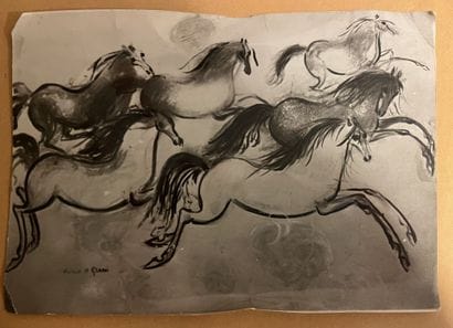 Hassan EL GLAOUI (1924-2018)
Wild horses
Gouache...