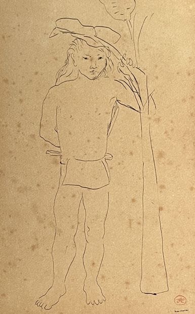 Jean LAUNOIS (1898-1942)
Young man with loincloth
Ink...