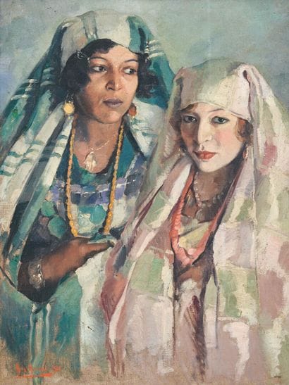 Max MOREAU (1902-1992)
Portrait of Two Oriental...