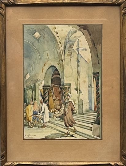 E. GRANATA
Souks of Tunis
Watercolor signed...