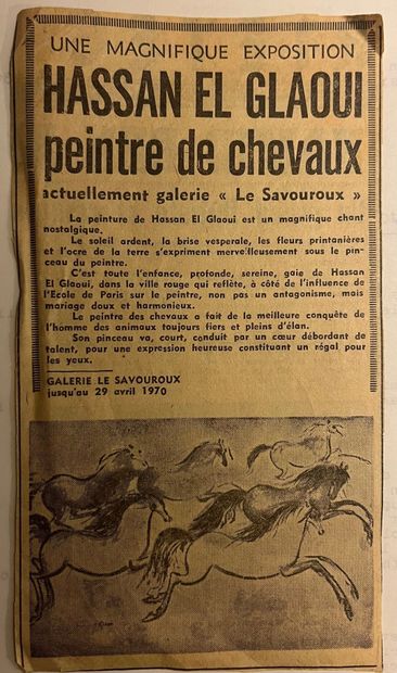 Hassan EL GLAOUI (1924-2018)
Wild horses
Gouache...