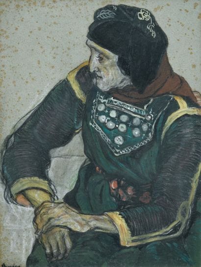 André SURÉDA (1872-1930)
Femme juive âgée
Pastel...
