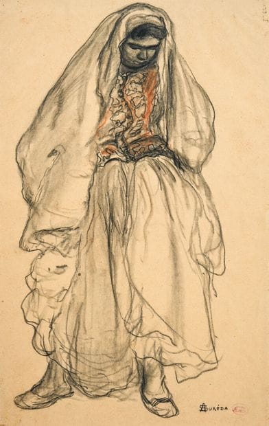 André SURÉDA (1872-1930)
Mauresque d'Alger
Fusain...