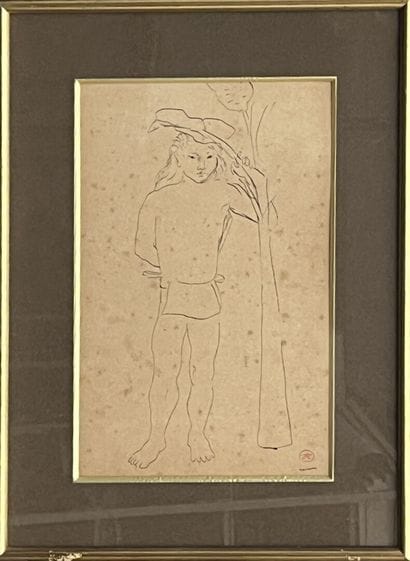 Jean LAUNOIS (1898-1942)
Young man with loincloth
Ink...