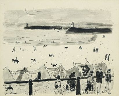 Jean LAUNOIS (1898-1942)
Beach
Ink and wash...