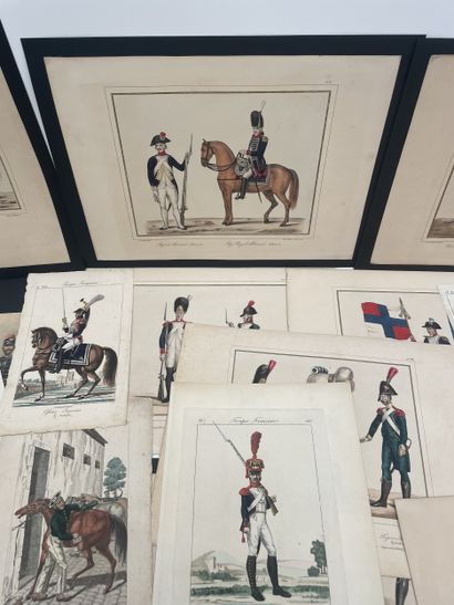 Important lot of engravings depicting French...