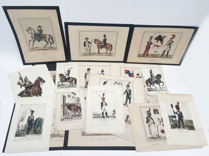 Important lot of engravings depicting French...