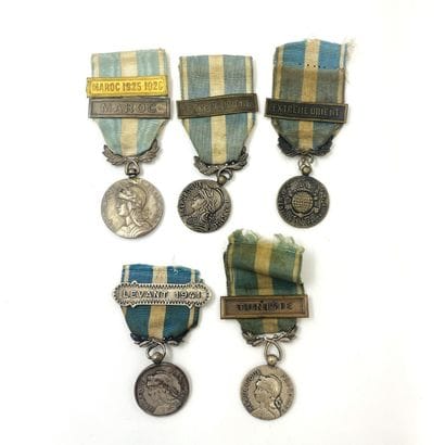 Lot of 5 French colonial medals with their...