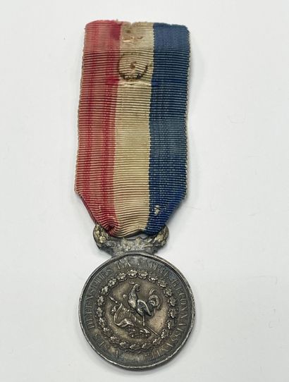 July medal, round silver module, fixed hoop,...