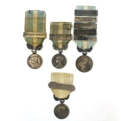 Lot of 4 French colonial medals with their...