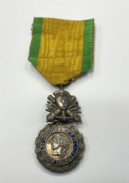 Third Republic (1870) military medal, biface...