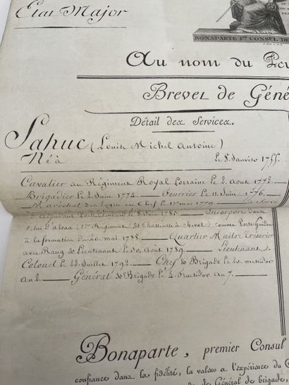 Brevet de général de brigade attributed to...