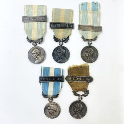 Lot of various colonial medals (5), various...