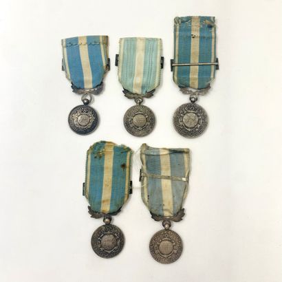 Lot of 5 French colonial medals, various...