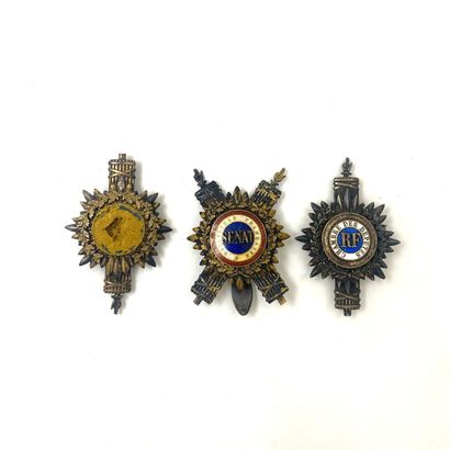 Lot of 3 vermeil insignia of elected officials...