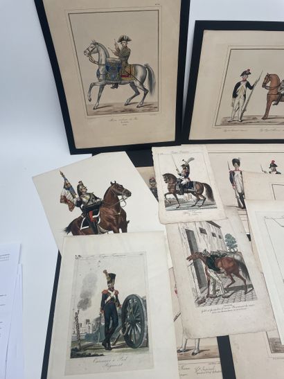 Important lot of engravings depicting French...