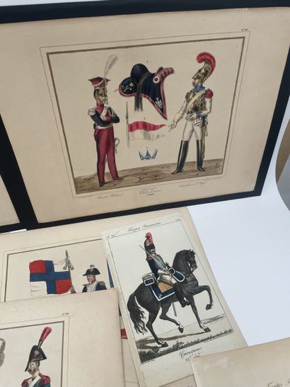 Important lot of engravings depicting French...
