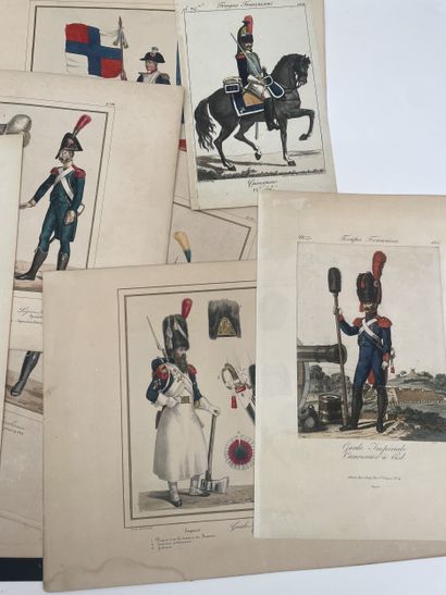 Important lot of engravings depicting French...