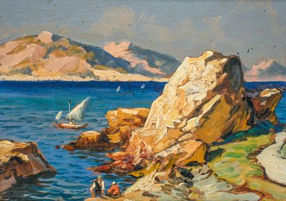 Gustave VIDAL (1895-1966)
Coast of Corsica
Oil...