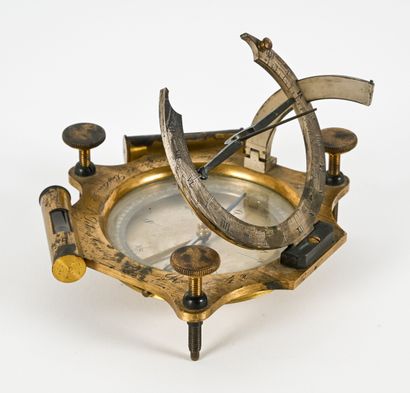 Gilded brass equinoctial sundial
18th century...
