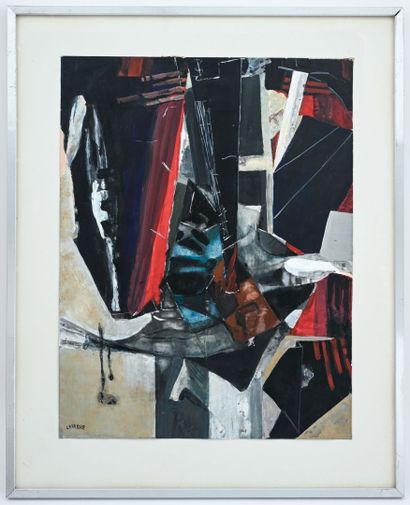 Robert LAVABRE (1928-1988) 
Abstract composition
Gouache...