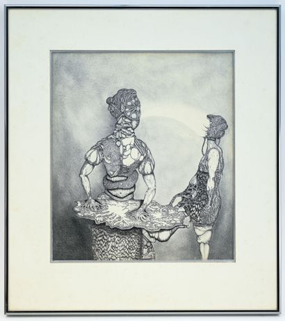 Jacques ROUX (born 1953)
Surrealist characters
Graphite...