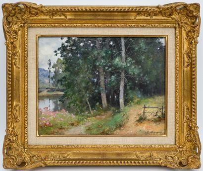 Albert REGAGNON (1874-1961)
Riverside path,...