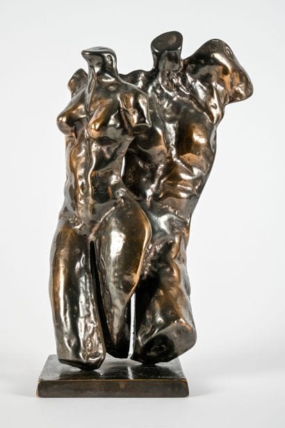 Yves LOHE (1947)
Couple 
Silver patina bronze...