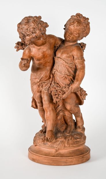 Auguste MOREAU (1834-1917)
 Lovers 
Terracotta...