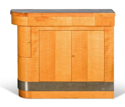 Wooden bar opening with two front doors revealing...