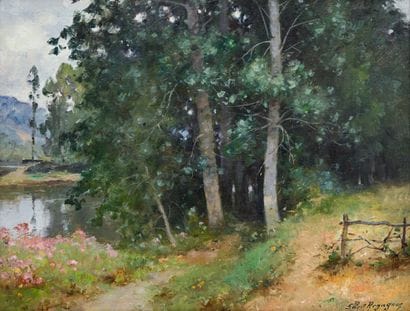 Albert REGAGNON (1874-1961)
Riverside path,...