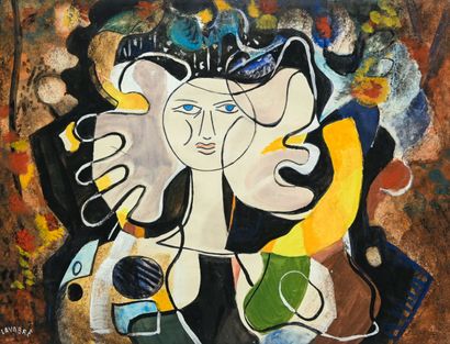 Robert LAVABRE (1928-1988) 
Moon head, circa...