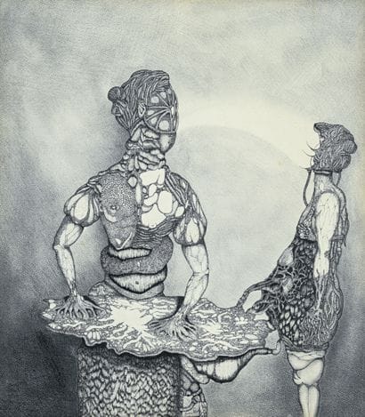Jacques ROUX (born 1953)
Surrealist characters
Graphite...
