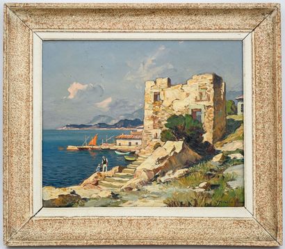 Gustave VIDAL (1895-1966)
Mediterranean shore
Oil...