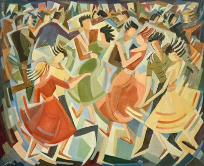 Robert LAVABRE (1928-1988) 
The Dancers
Oil...